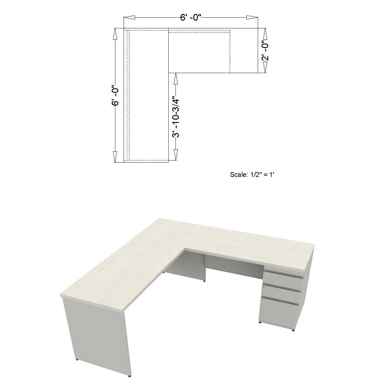 6x6 desk layout