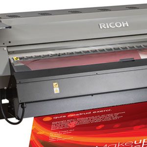 Close up of Ricoh wide format printer