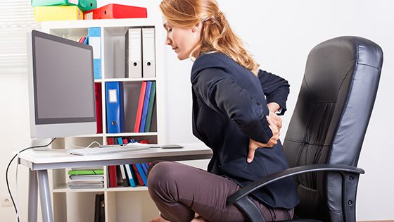 Back pain due to poor ergonomic chair